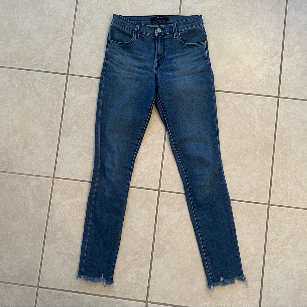EUC J Brand Skinny Jeans with distressed hem - 26